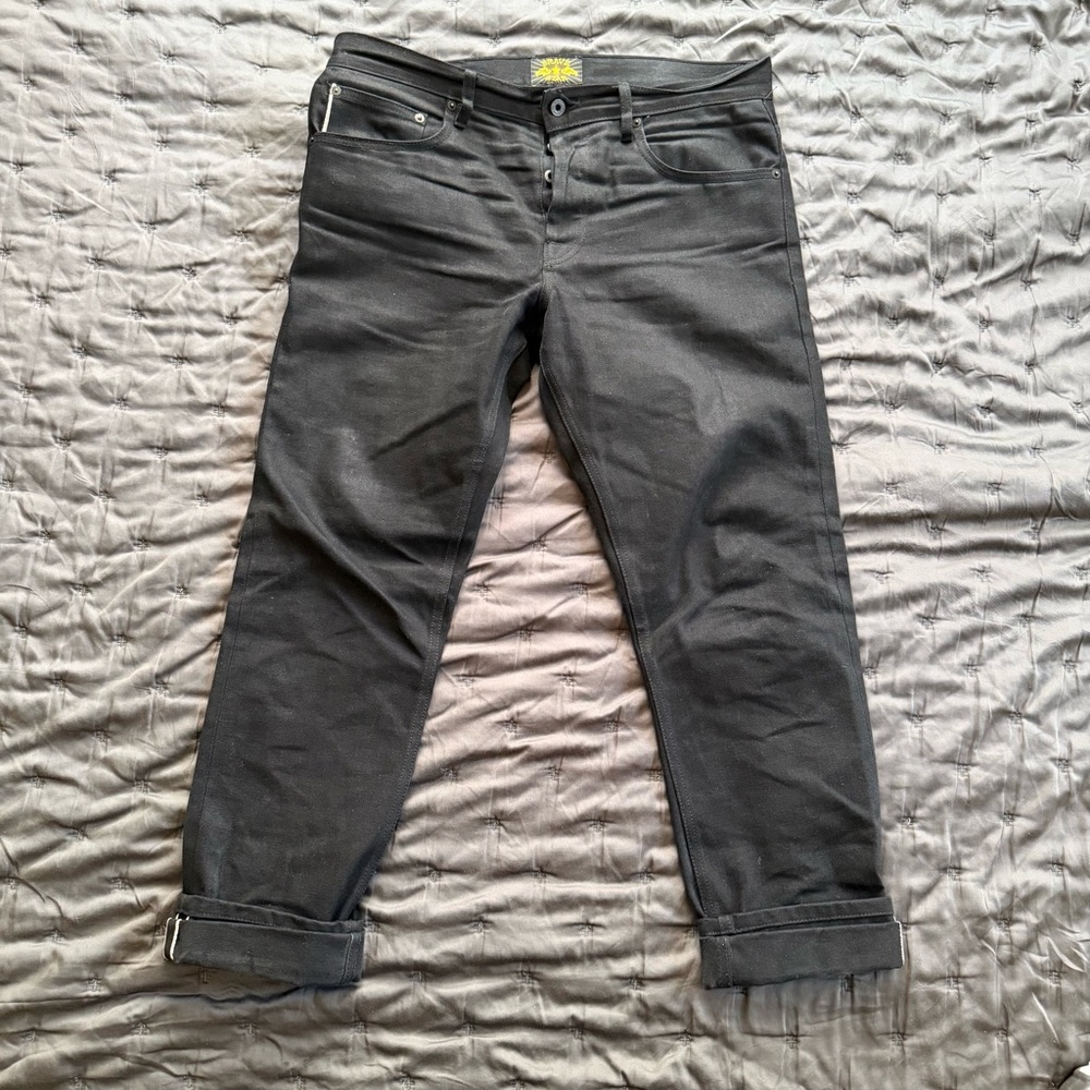 Brave Star 16oz Double Black Reg Taper Selvedge Denim